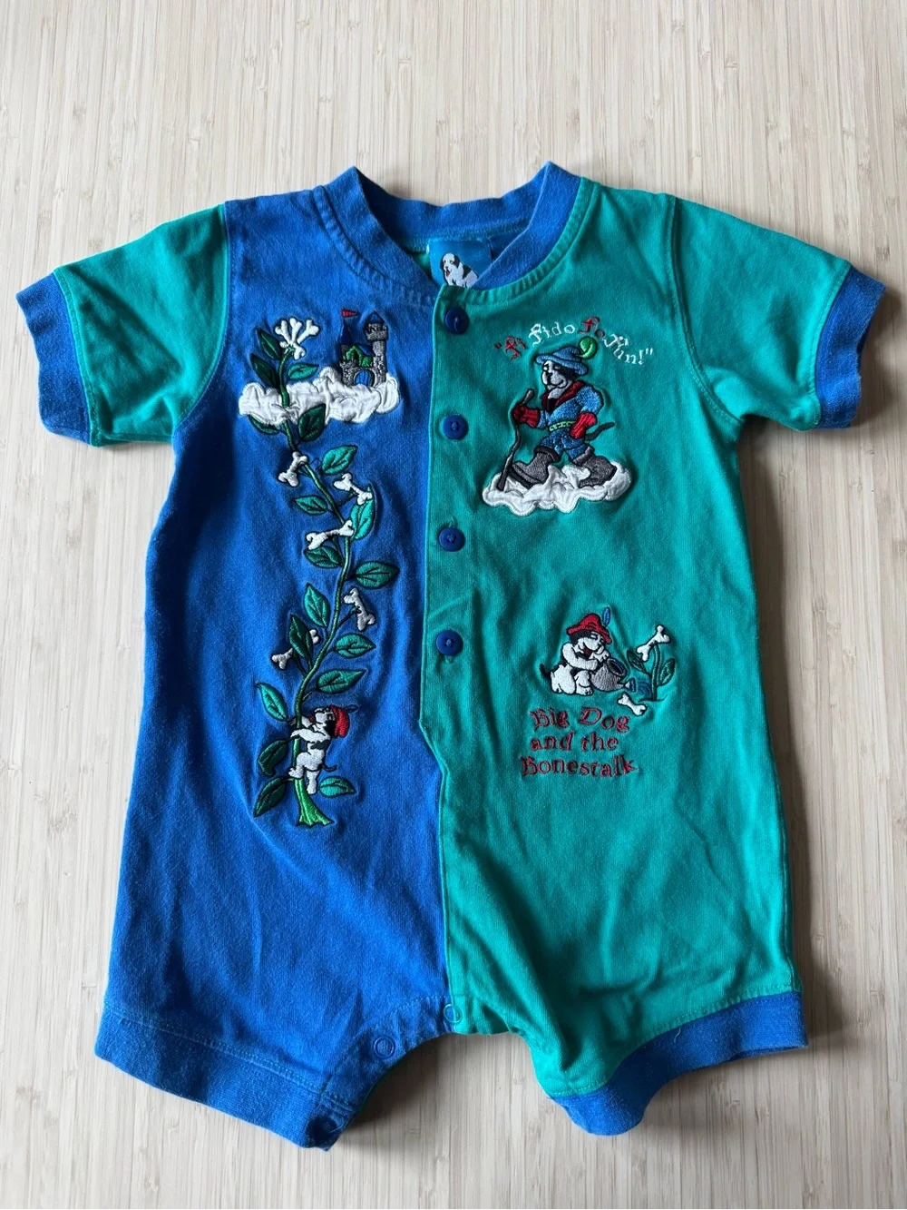 Little Big Dogs | Vintage “Big Dog and the Bonestalk” Embroidered Romper